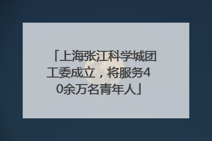 上海张江科学城团工委成立，将服务40余万名青年人